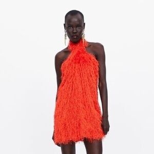 ZARA Fringe Mini Dress